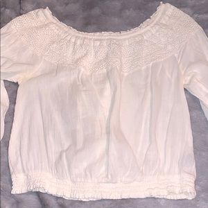 White off the shoulder top with sleeves